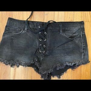 F21 Denim Tie Shorts